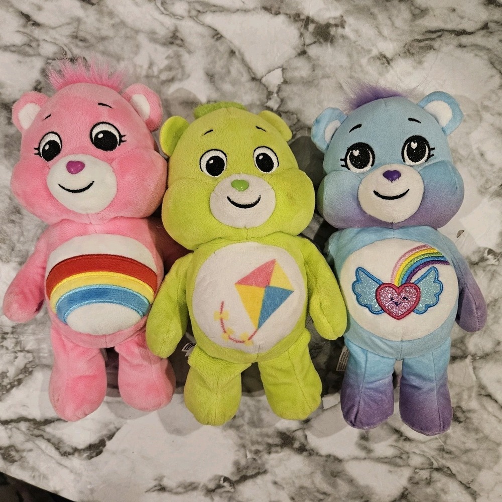 Care Bears 10" Plush Lot of 3 Cheer Wish Good Luck Modern‎ Bundle